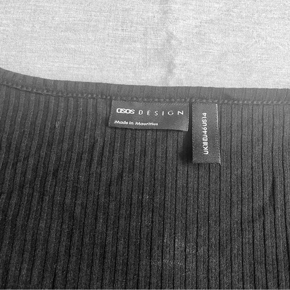 ASOS Fuller Bust Square Neck Long Sleeve RibKnit Crop Top - 14 - Picture 6 of 8